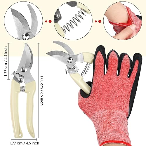 Miniatura 2 de WILLBOND Kit de arreglos florales, herramienta para pelar espinas de rosas navideñas, tijeras de podar de jardín, tijeras para eliminar espinas de