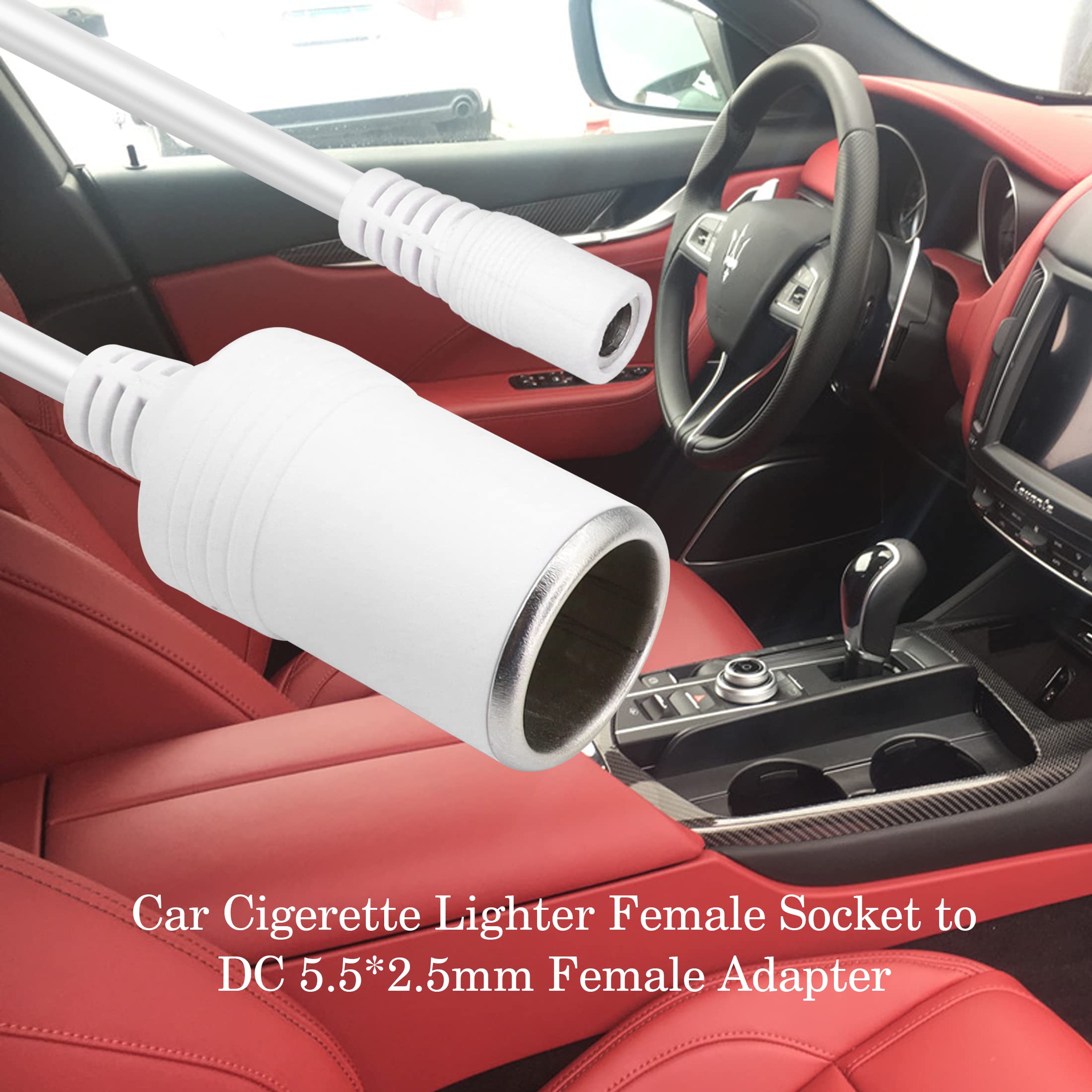 Adaptateur Chargeur Voiture 12V-24V à DC 5.5x2.1mm - Câble Allume-Cigare 1.5m - YACSEJAO