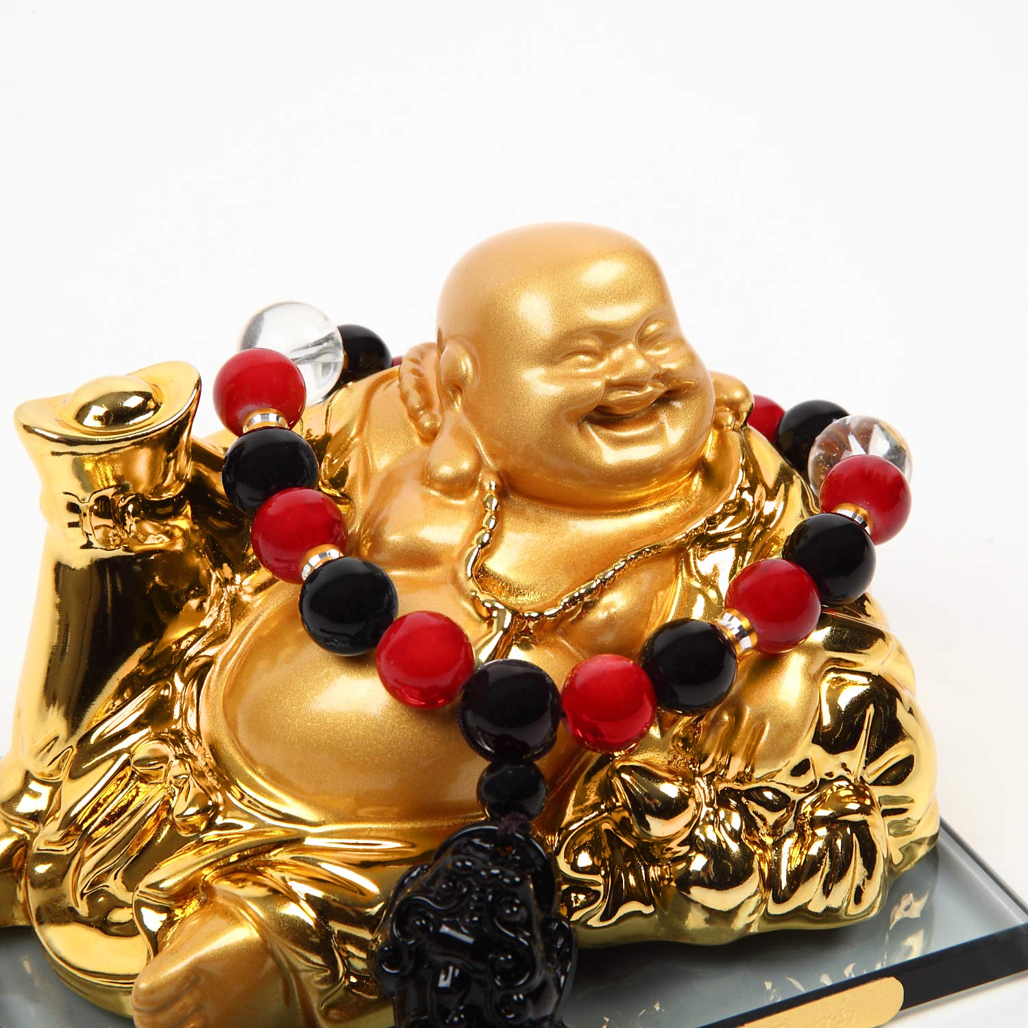 Amazon.co.jp: 【mon luxe】 七福神 布袋様 弥勒菩薩 置物 金色像 商売 