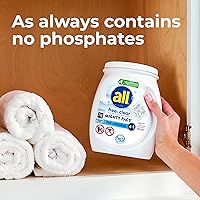Vista 3 de All Mighty Pacs Detergente para Ropa, Sin Fragancia Sin Colorantes para Piel Sensible, Envase, 60