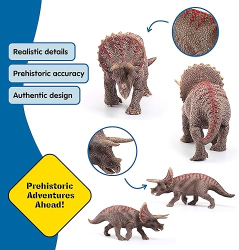 Miniatura 3 de Schleich Dinosaurios – Figura realista de dinosaurio triceratops de 4 pulgadas – Figura educativa de dinosaurio jurásico para niños y niñas –