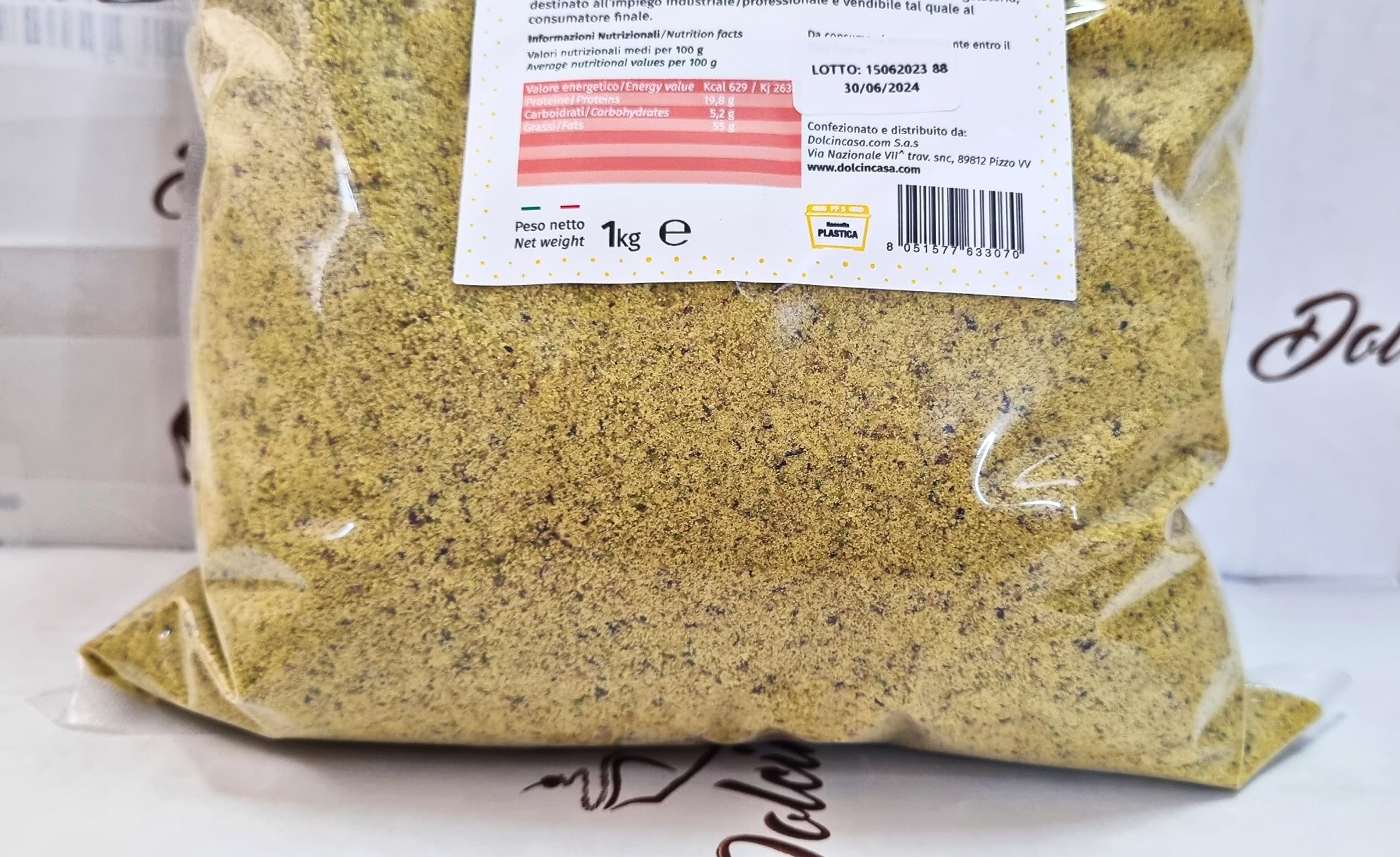 Dolcincasa-Farina di Pistacchi 100% per Ricette Dolci e Salate 500g Senza Glutine