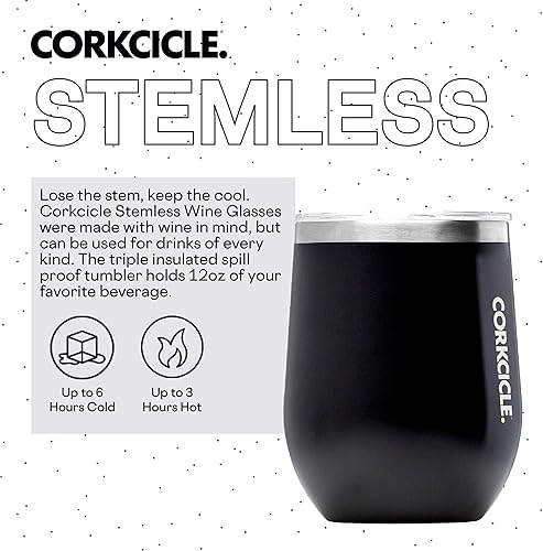 Miniatura 2 de Corkcicle copa sin tallo, 12 onza, Negro mate