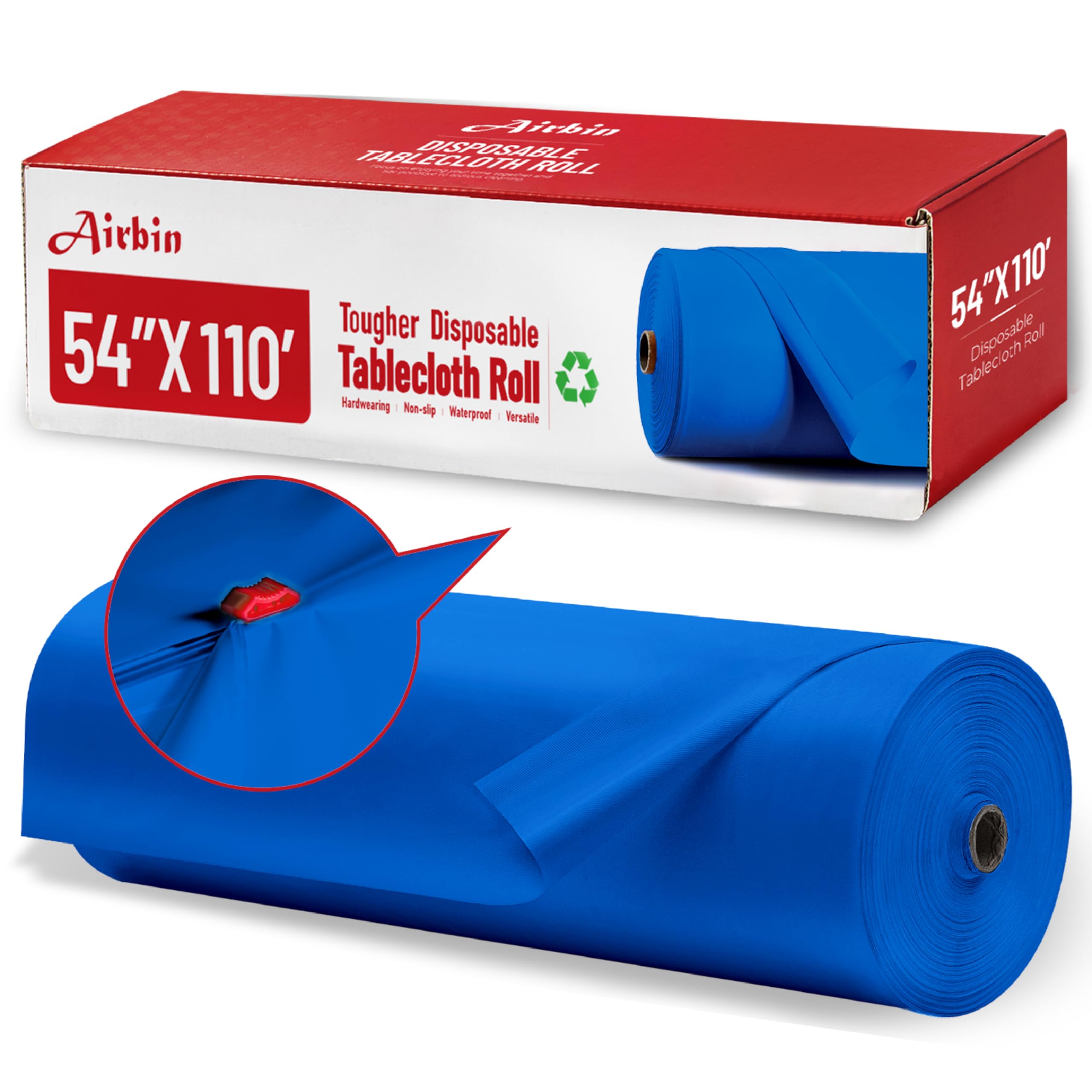 Plastic Table Cloth Roll, 110 Ft X 54 in Disposable Tablecloth Roll
