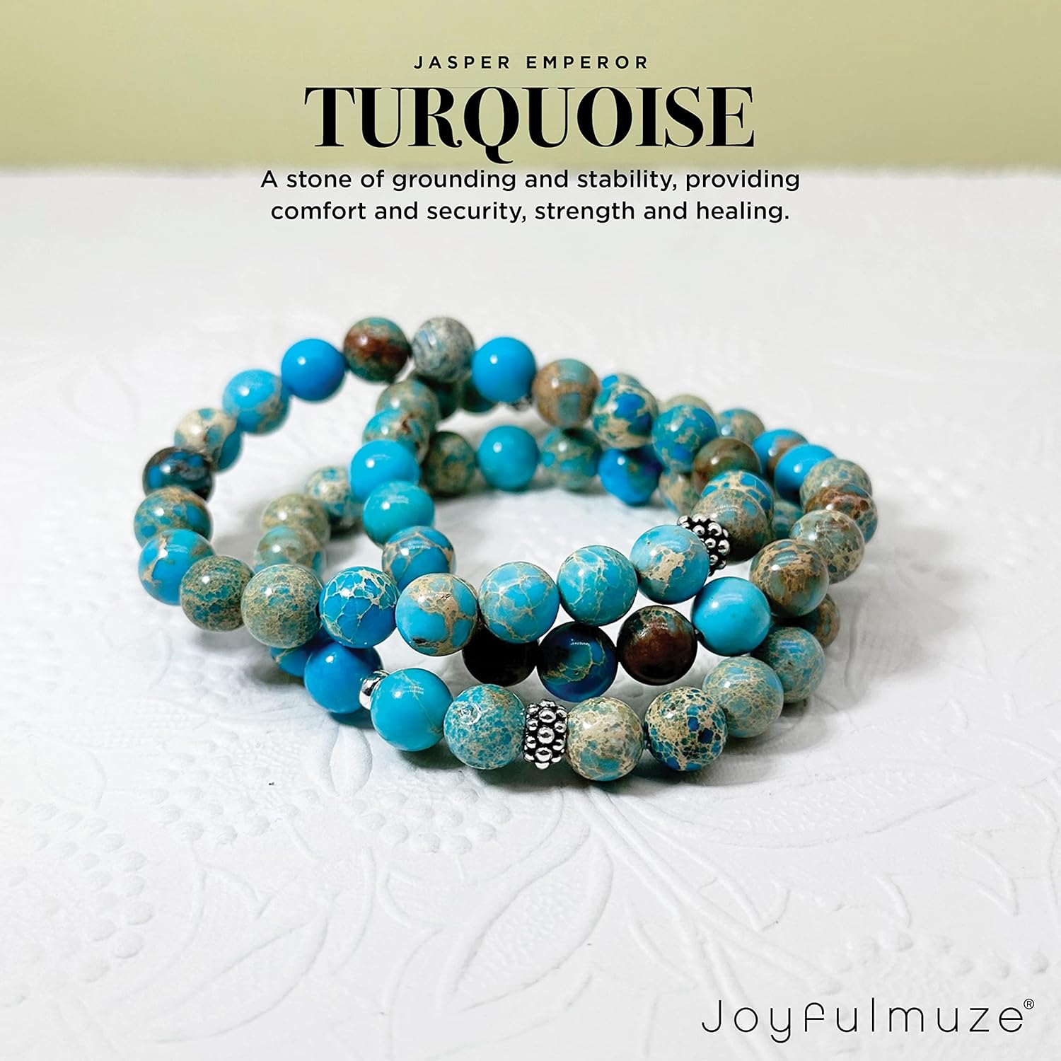 Handmade Natural Gemstone Stretch Bracelet – Turquoise Jasper Indian Agate Aquamarine Moss Agate Fluorite Selenite Quartz – 8mm Beaded Jewelry for Women Men - Image 3