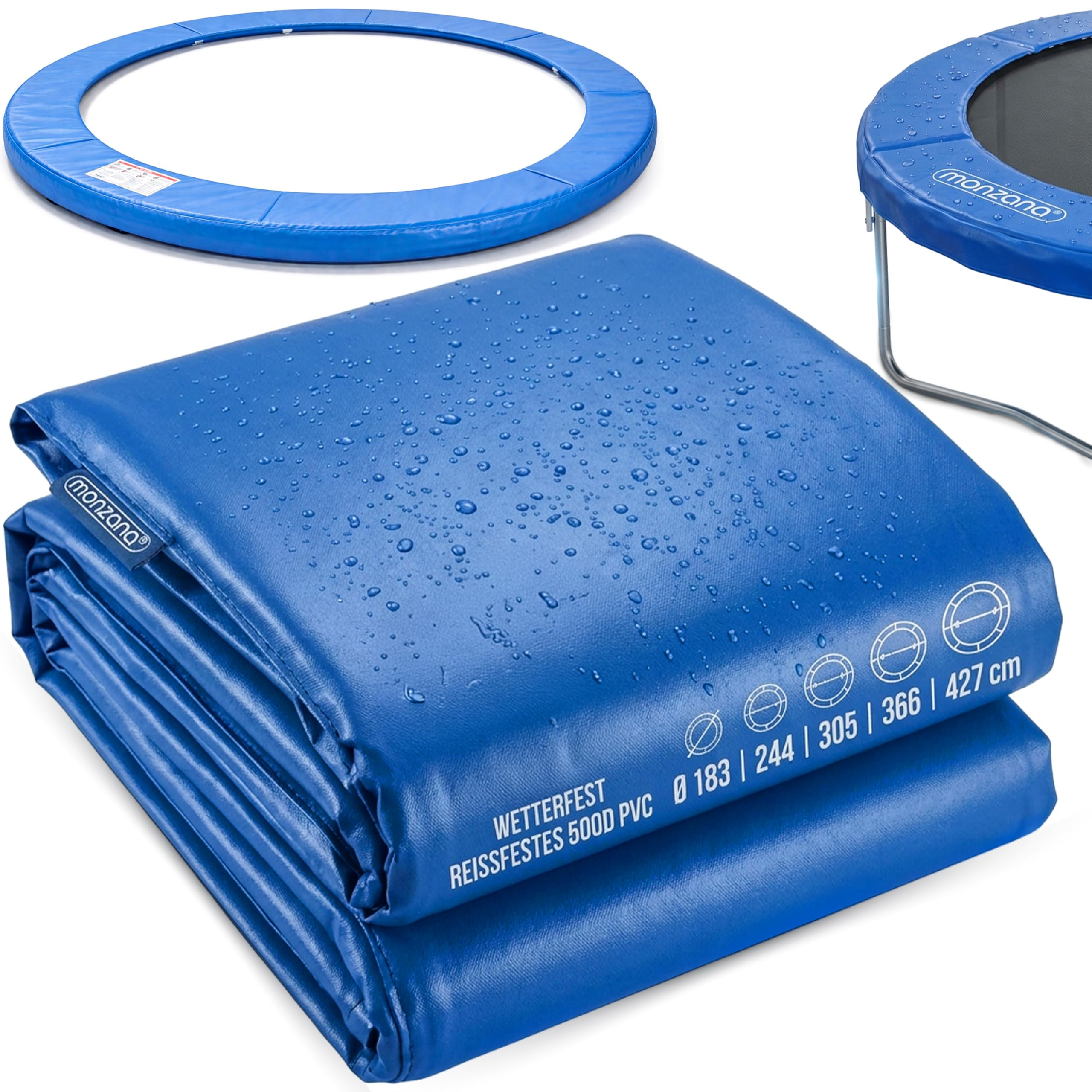 MONZANA® 6ft Universal Trampoline Edge Cover Padding 183cm (1.83m) - 30cm Wide 15mm Thick Spring Cover UV-Resistant & Weatherproof Safety Pad Durable Tear-Resistant Replacement for Round Trampolines