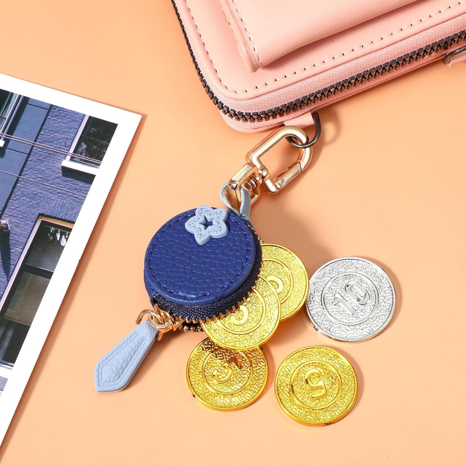 Cute Blueberry Leather Bag Charm Strawberry Coin Purse Keychain Y2K Keychain with Zipper Mini Fruit Bag Charms Kawaii Backpack Accessories - Image 4