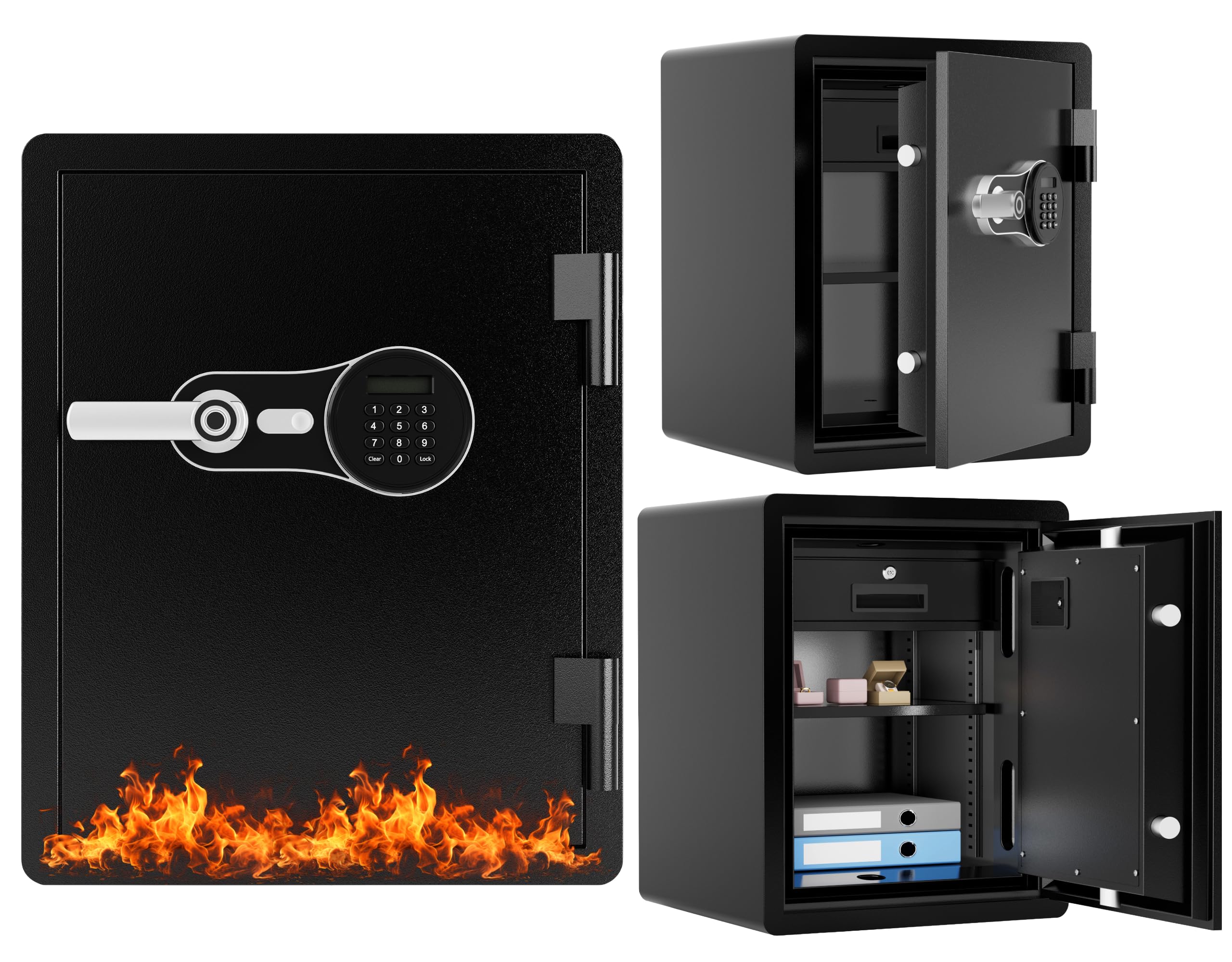 1.72 Cubic Ft Biometric Keypad Safe, Fire Resistant