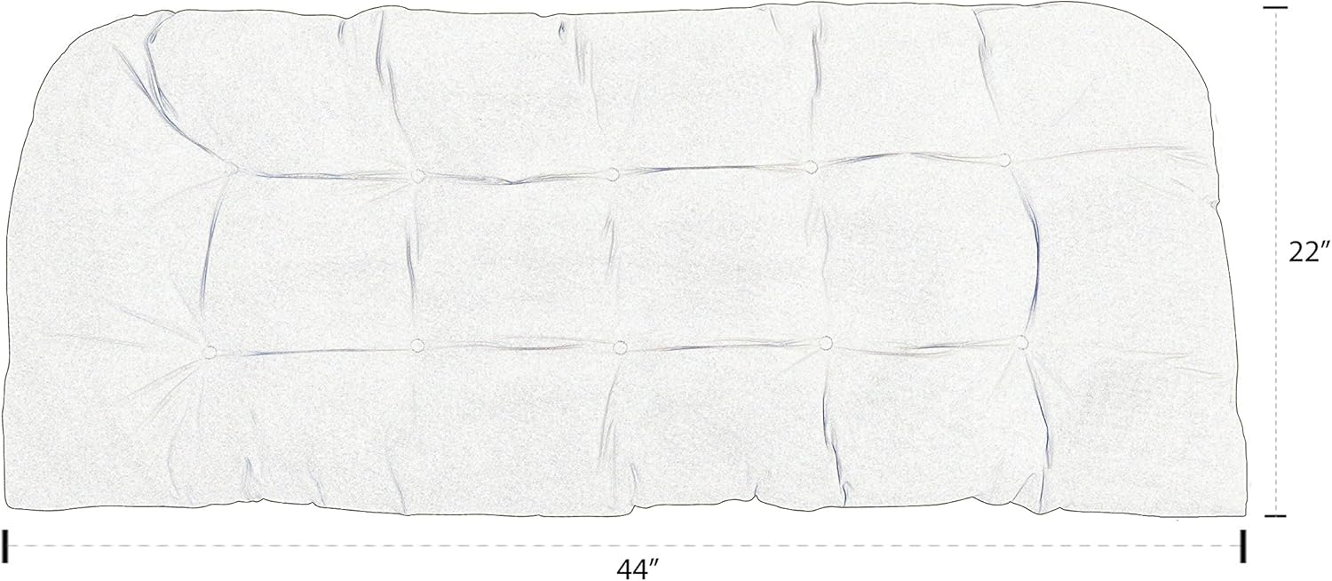 RSH Décor Indoor Outdoor Tufted Love Seat Wicker Cushion Patio Weather Resistant ~ Choose Color & Size (Burgundy, 44" x 22") - Made in USA