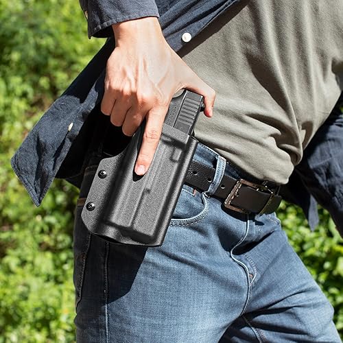 Miniatura 9 de Kydex - Funda compatible con Glock 19 19X 23 32 45 con TLR1 - Funda de cintura interior de corte óptico para G19 G19X G23 G32 G45 con Streamlight