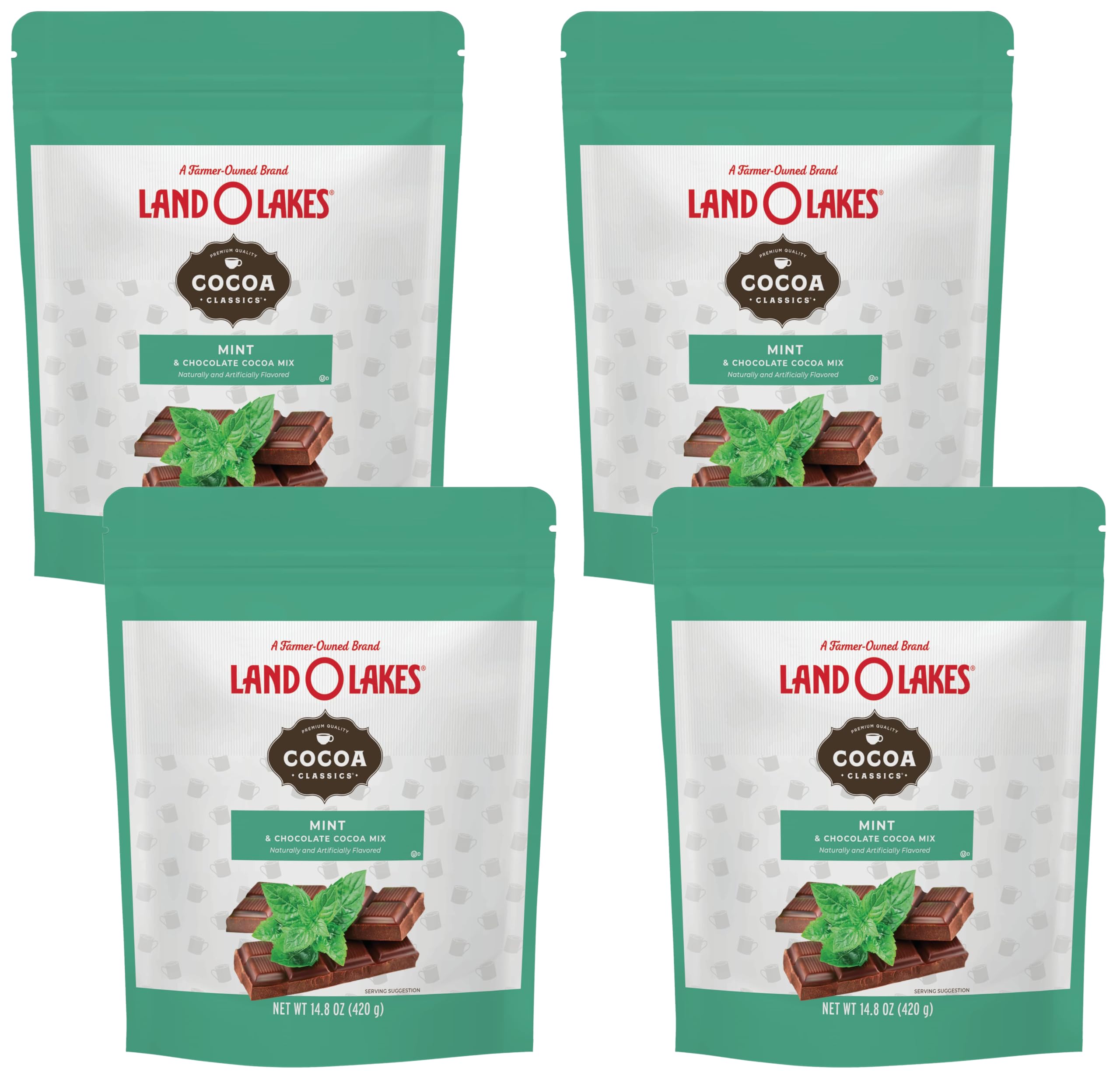 Land O Lakes Mint / 14.8 Ounce (Pack of 4) / Brown Cocoa