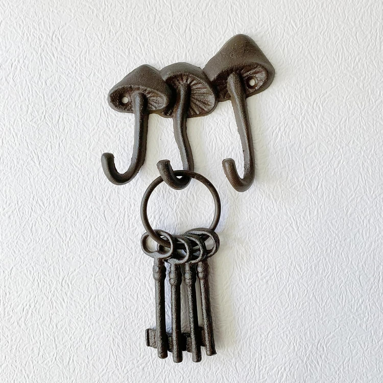 Rustic Mushroom-Shaped Decorative Wall Hook Rack Hangers for Hanging Clothes, Coats, Towels, Keys, and Hats, 1 Pack Antique Cast Iron Mounted Wall Hooks