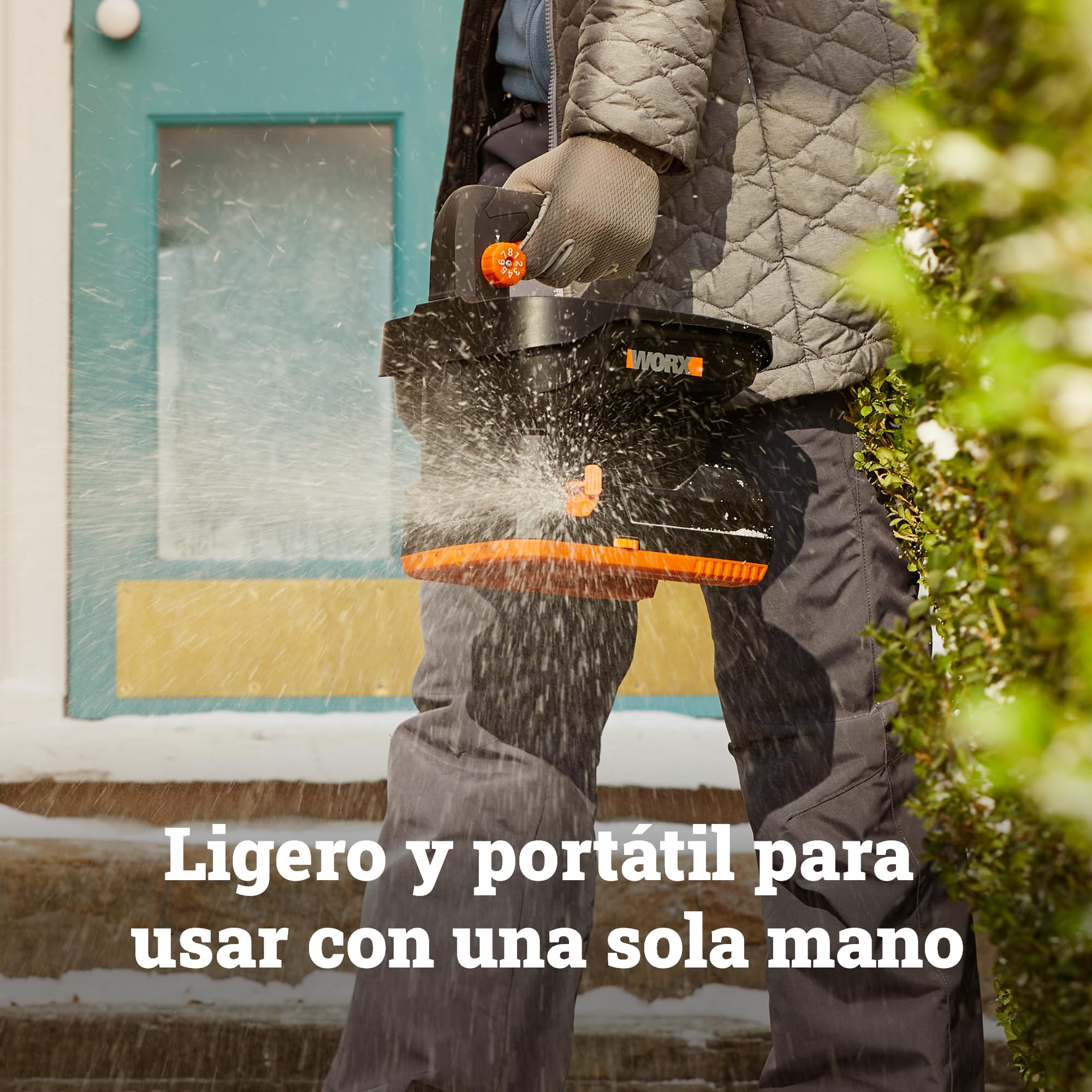 WORX WG869E.9 Esparcidor Universal 20V, Ancho 5m, sin Batería | Ancho esparcimiento 5m, depósito 3,3L, hasta 550m² por llenado, flujo ajustable, fertilizantes y sal antihielo