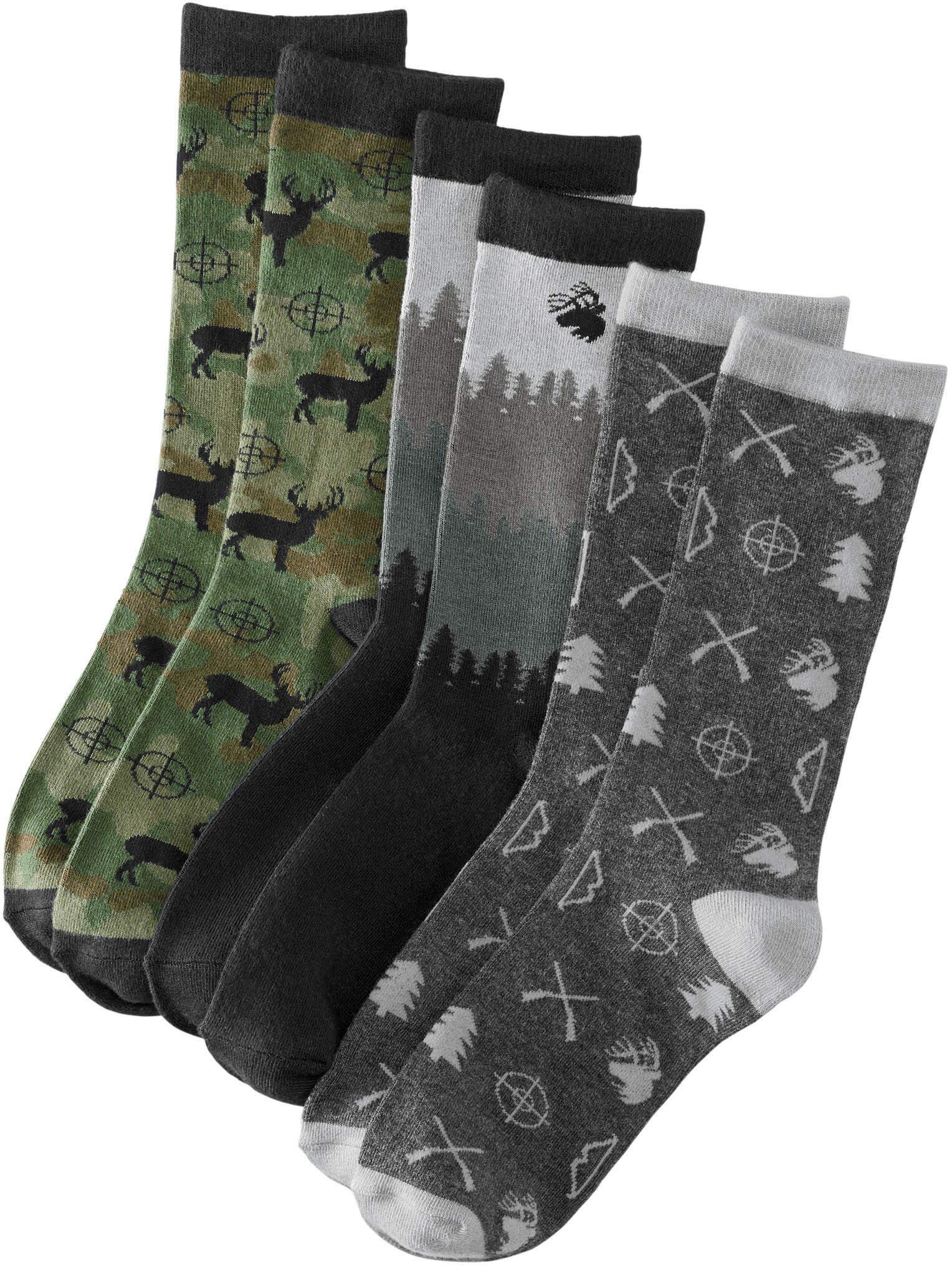 Legendary WhitetailsMen's Standard Legendary Crew 3-Pack of Socks, Timber Shadow, One Size