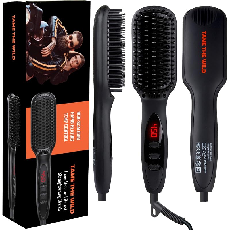 Escova alisadora térmica para barba Tame The Wild, 12 níveis de temperatura, 1 unidade