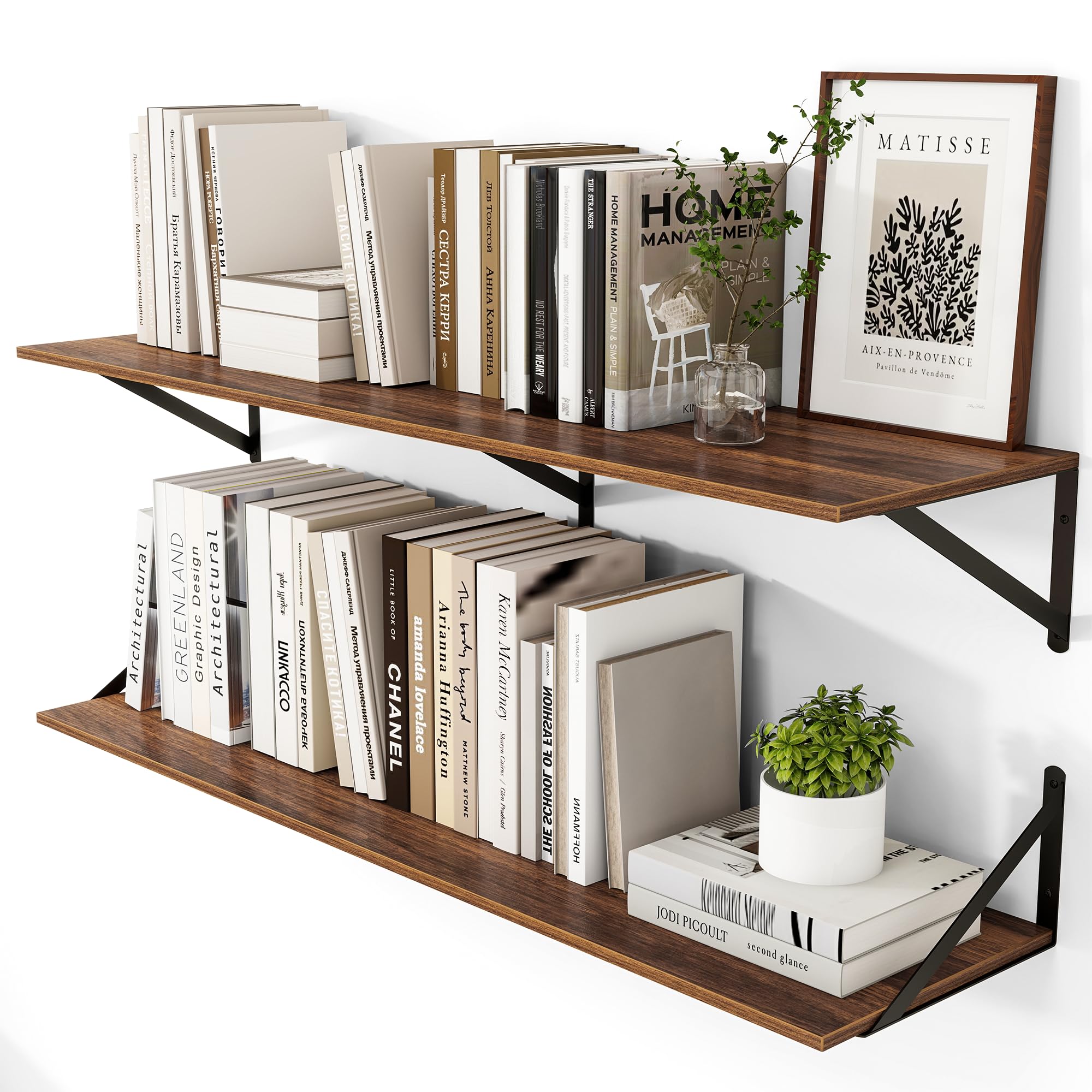 Heimlove Black Floating Shelves - Set of 2 -26