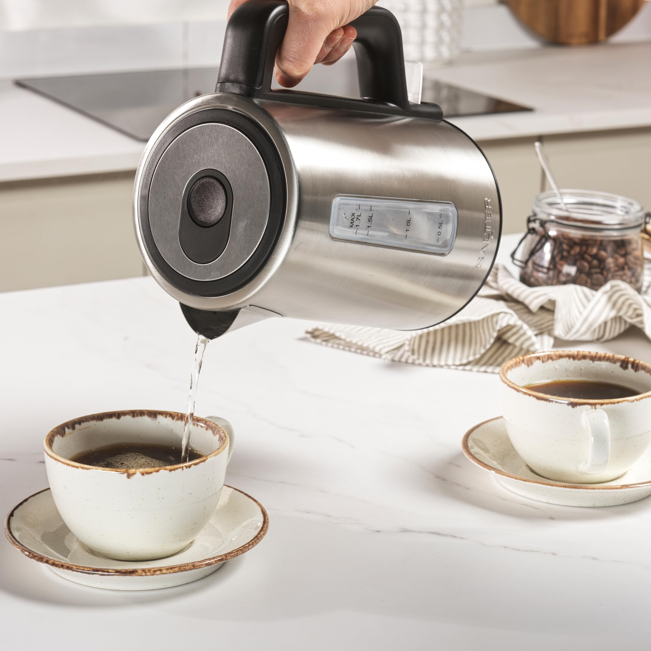 Salter COMBO-8761 Kettle And Toaster Set - Grey Fast Boil 1.7L Kettle