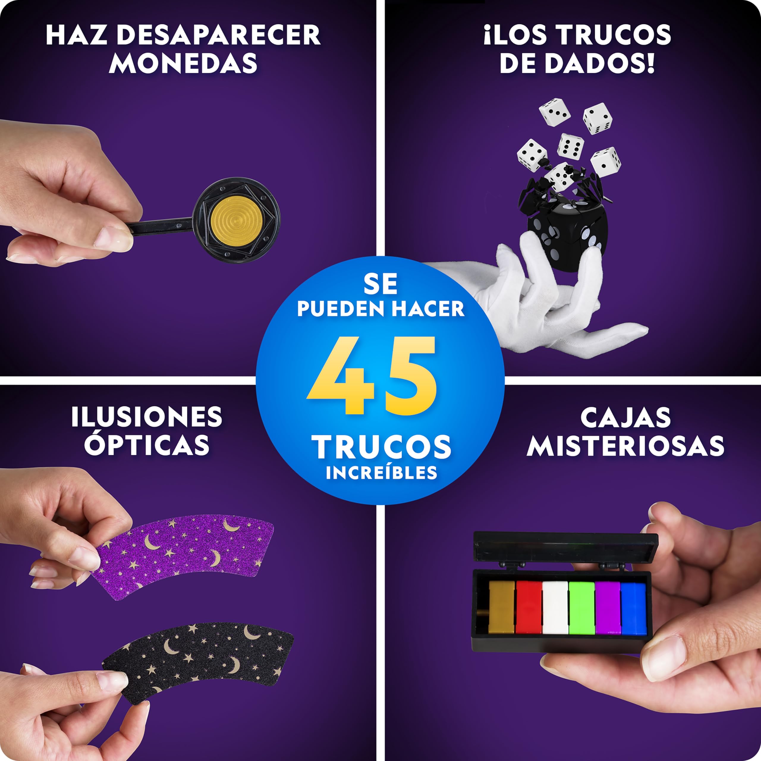 NATIONAL GEOGRAPHIC Set de Magia para Niños - 45 Trucos de Magia con Instrucciones en Video Paso a Paso de un Mago Profesional, Juguetes Educativos para Niños y Niñas