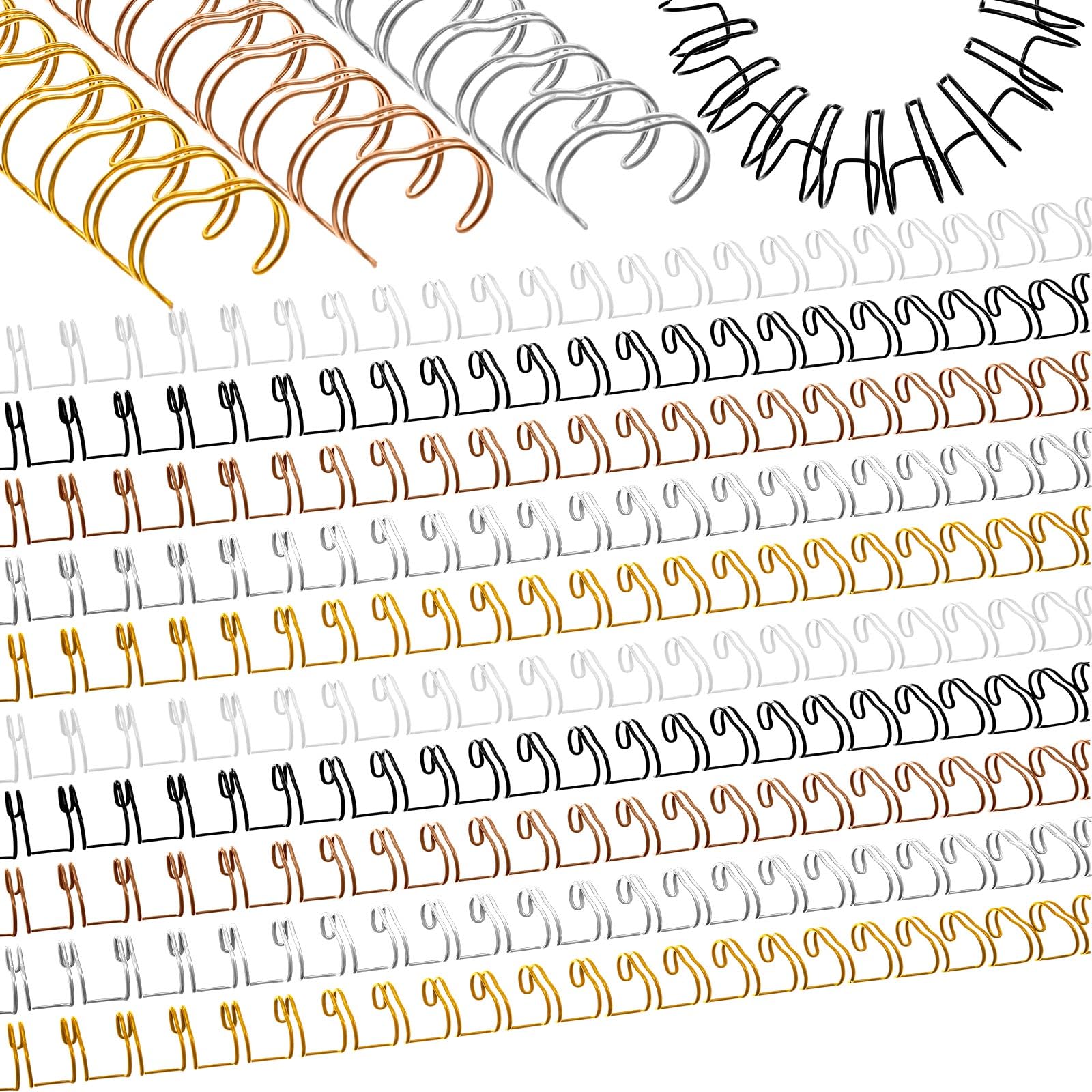 MorningRo 100 Pcs 5/8 Metal Double Loop Binding Wires Bulk Binding Coils
