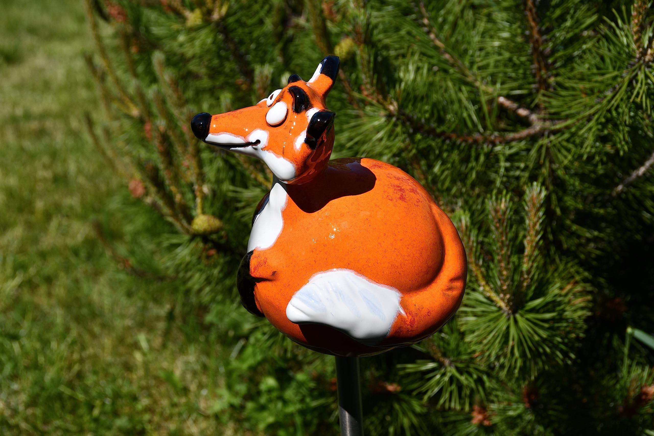 ceramica decorazione statua da esterni per giardino e casa 'Fox' H17 CM. Fatto a mano