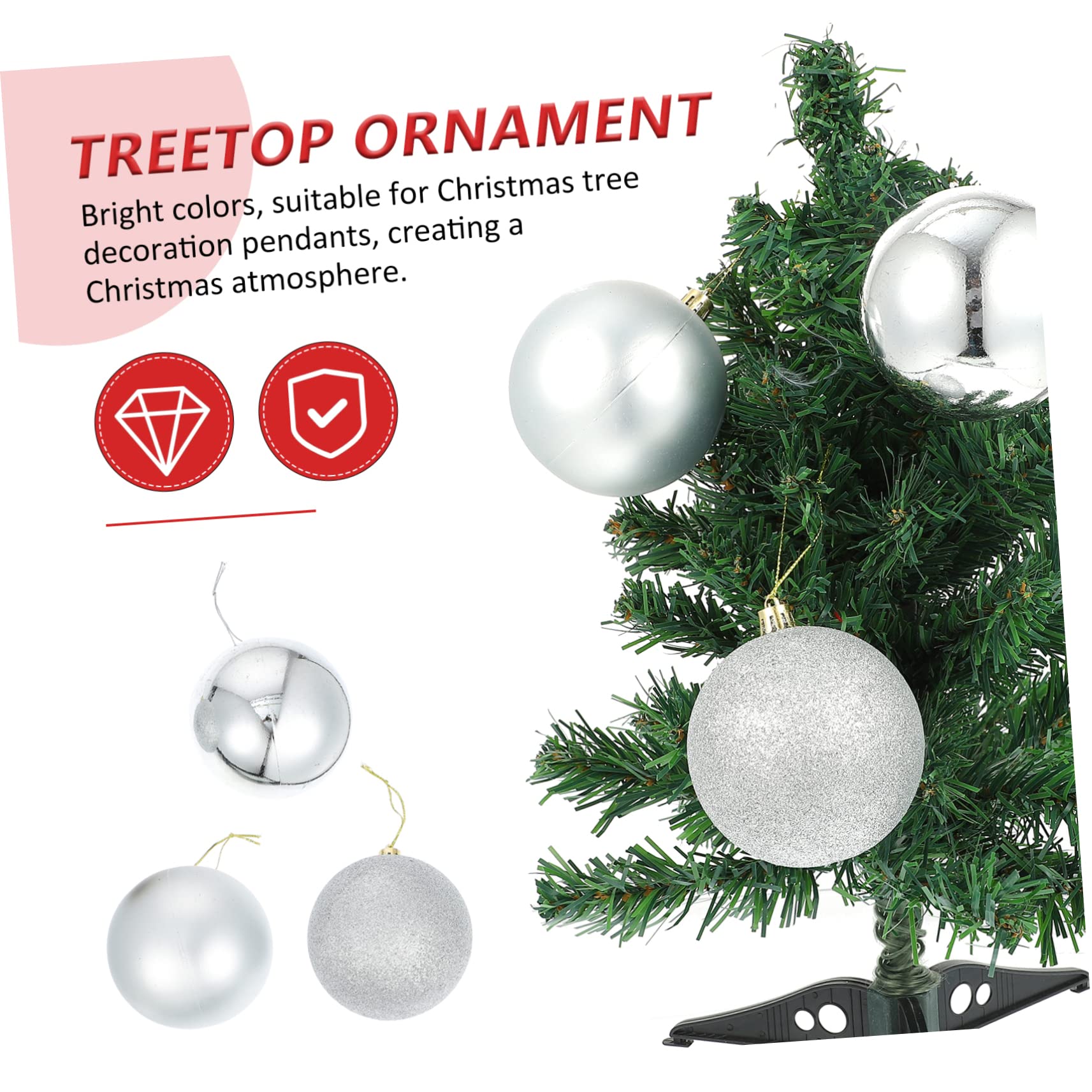 24stücke Weihnachtskugelanhänger Hängende Bälle Party Dekoration Kleine Weihnachtskugeln Als Schmuck Für Hängekugeln Und Festival-Dekoration
