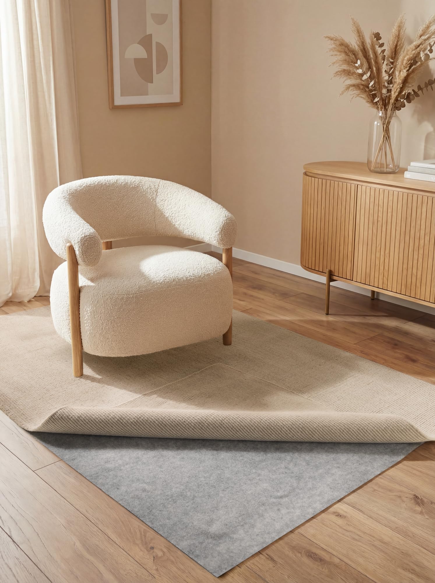 Hanse Home Base - Teppich Unterlage Grip, rutschfestes Teppichpad, Anti-Rutsch-Matte dünn, zuschneidbare Rutschmatte, Teppich Stopper, Universeller Gleitschutz für Boden, Schubladen - Grau, 240x330cm