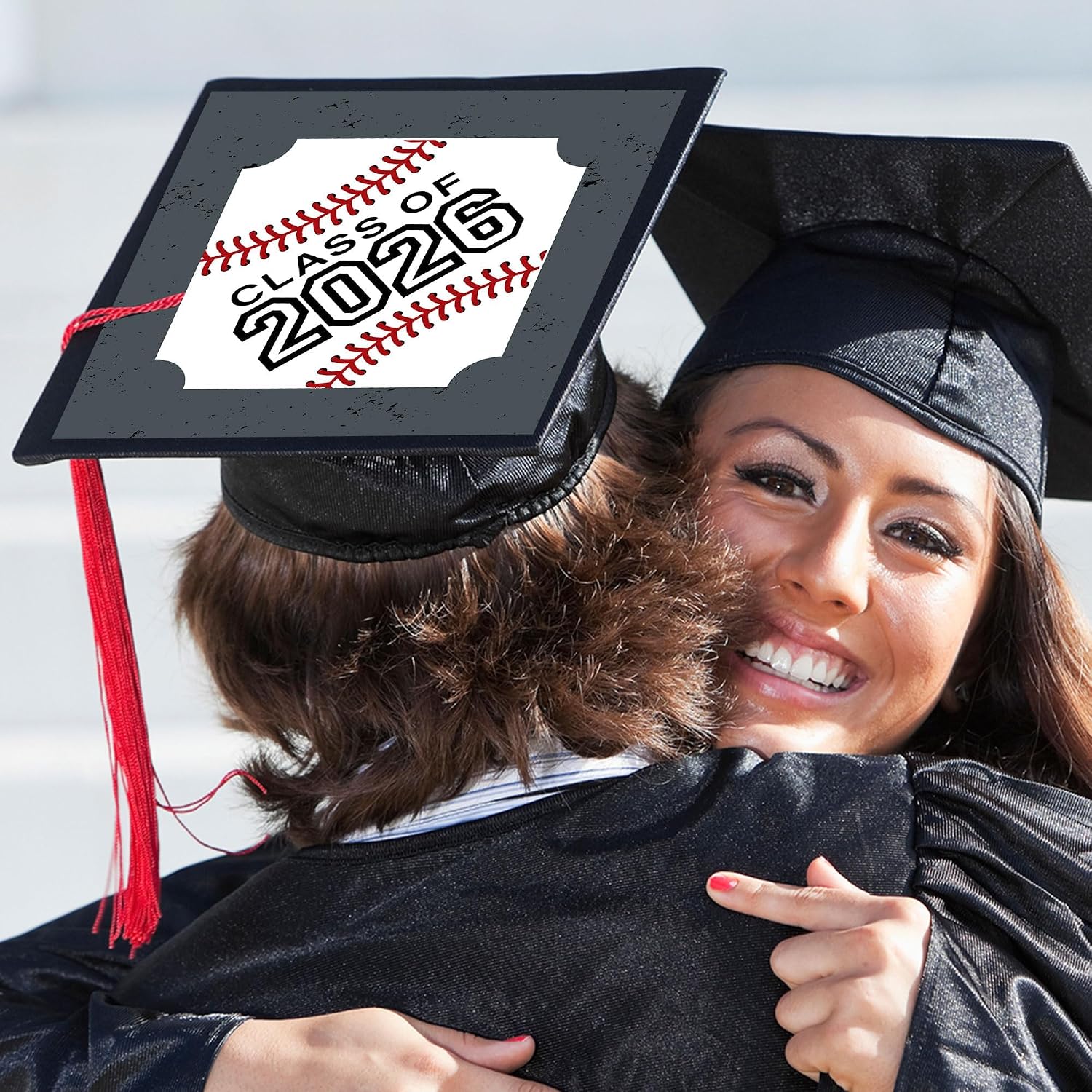 Big Dot of Happiness Grad Baseball - 2026 Graduation Cap Decorations Kit - Grad Cap Cover