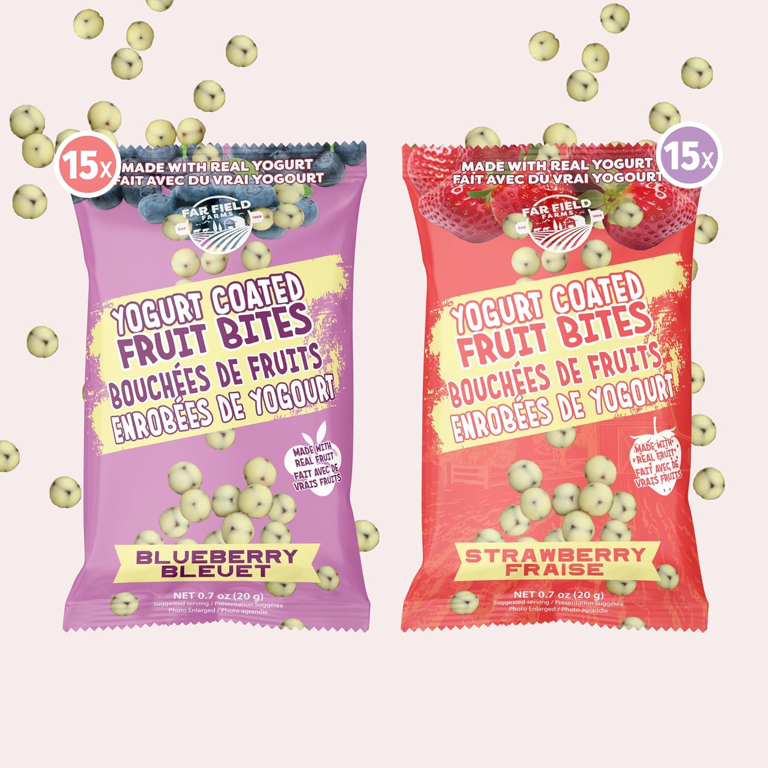 Far Field Probiotic Yogurt Coated Fruit Bites – 30 bag Multipack, Real Fruit, Real Yogurt, No Artificial Flavors, Individually Portioned Snacks, 600 gram Bag - Image 6