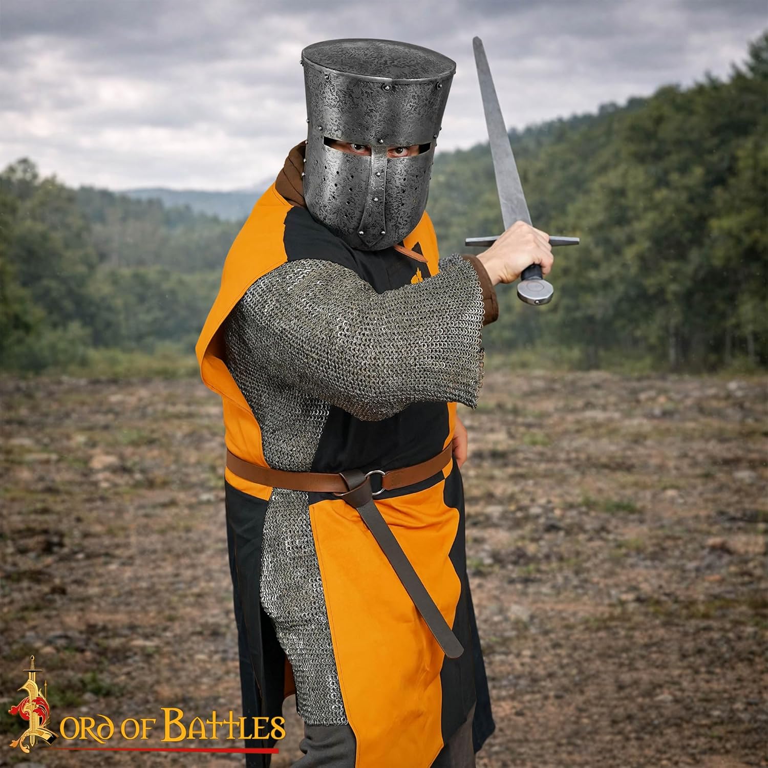 Lord of Battles Medieval Scottish Rampant Lion Surcoat | Heraldic Cotton Canvas Tabard for Reenactment & LARP