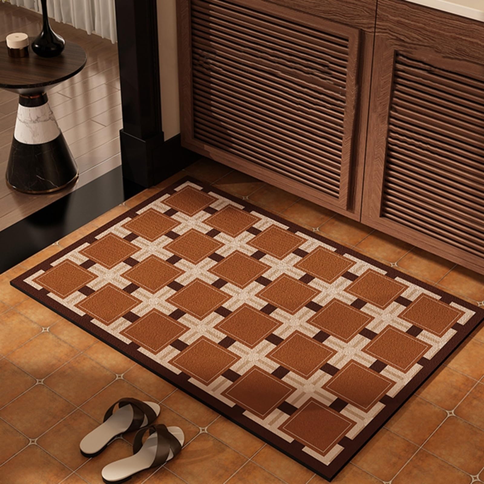 Tapis de bain en terre de diatomée anti-glissade pour éliminer l'humidité