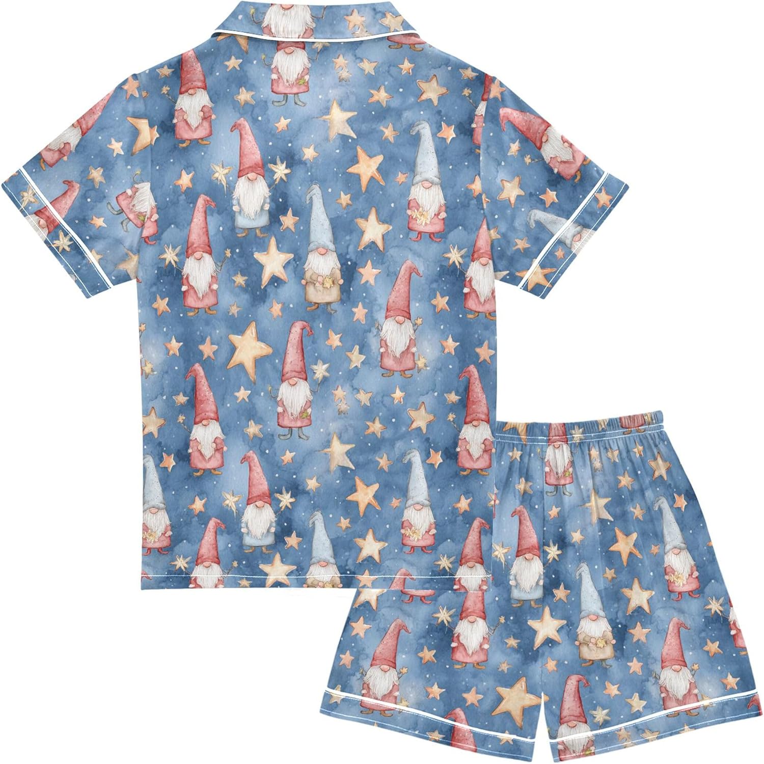 Silk Pajama Sets Short Sleeve Pajamas Soft Sleepwear 2 Piece Pjs Set