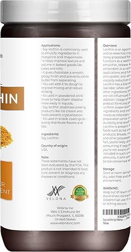 Miniatura 4 de velona Lecitina de soja líquida pura de 64 onzas líquidas, grado alimenticio, sin blanquear, emulsionante, estabilizador, suavizante, suavizante,