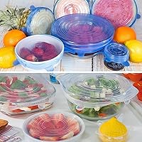 Vista 6 de 12 tapas de silicona elásticas reutilizables para almacenamiento de alimentos, fundas de silicona resistentes al calor para tazas, latas, tarros