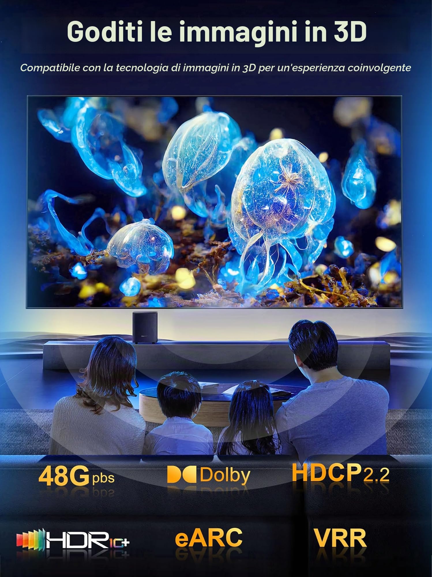 SOEYBAE 8K Cavo HDMI Fibra Ottica 30M HDMI 2.1 Cable 48Gbps Supporta 8K@60Hz 4K@120Hz HDR, 4: 4: 4,3D, ARC, HEC, HDCP 2.2 per PS4 Box HDTV