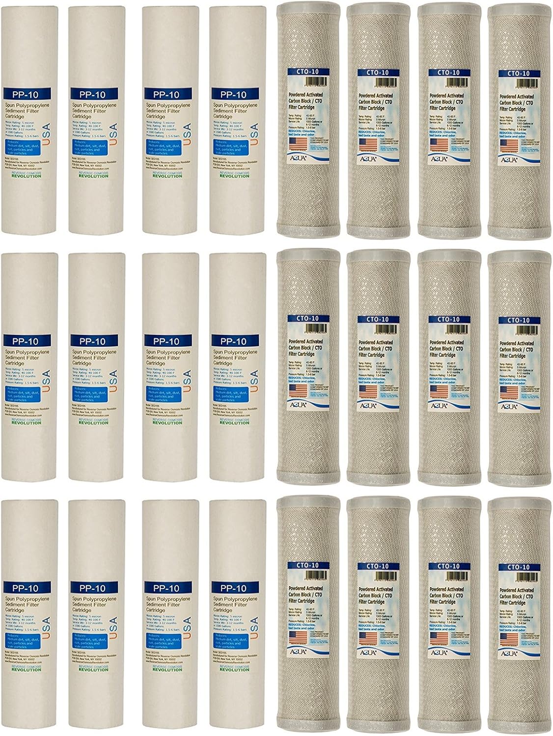 12 Replacement Filter Sets for Dual Stage Whole House System (3 Year Supply)