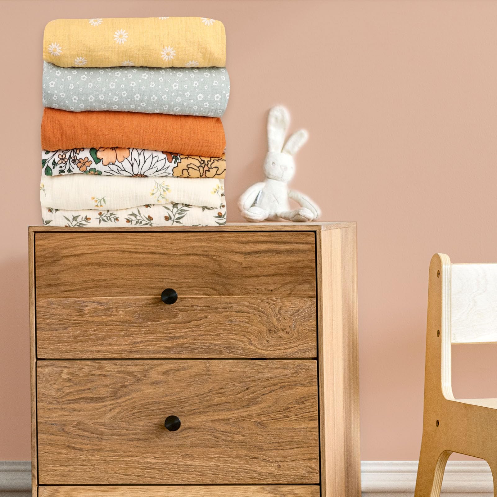 Juego de 2 sábanas de muselina para cuna para niñas y niños, transpirables y cómodas, sábanas para cuna de bebé neutrales, colchón de cuna ajustable y colchón de cama de niños pequeños, 52 x 28