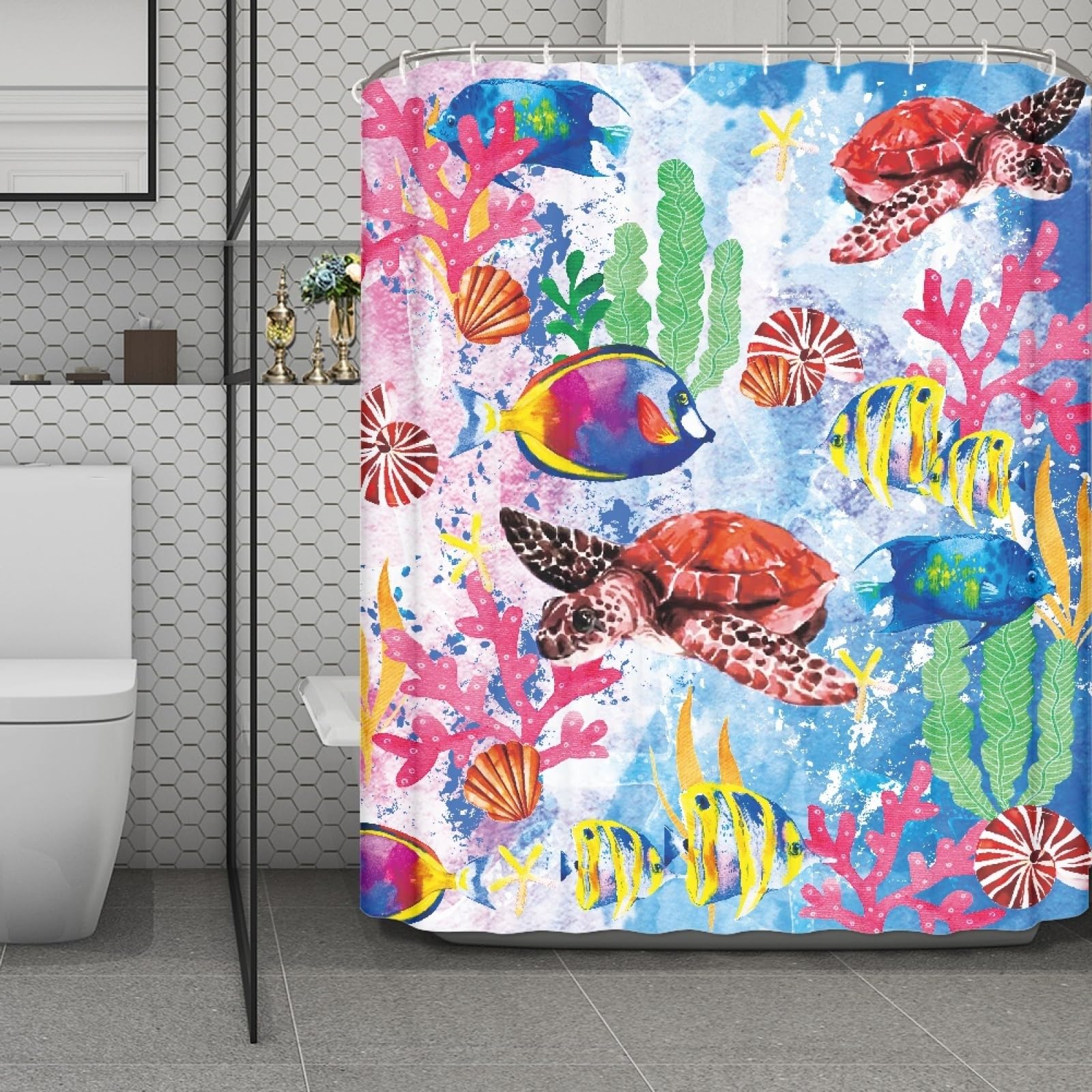Rideau de douche anti moisissure 200x240 imperméable pour baignoire