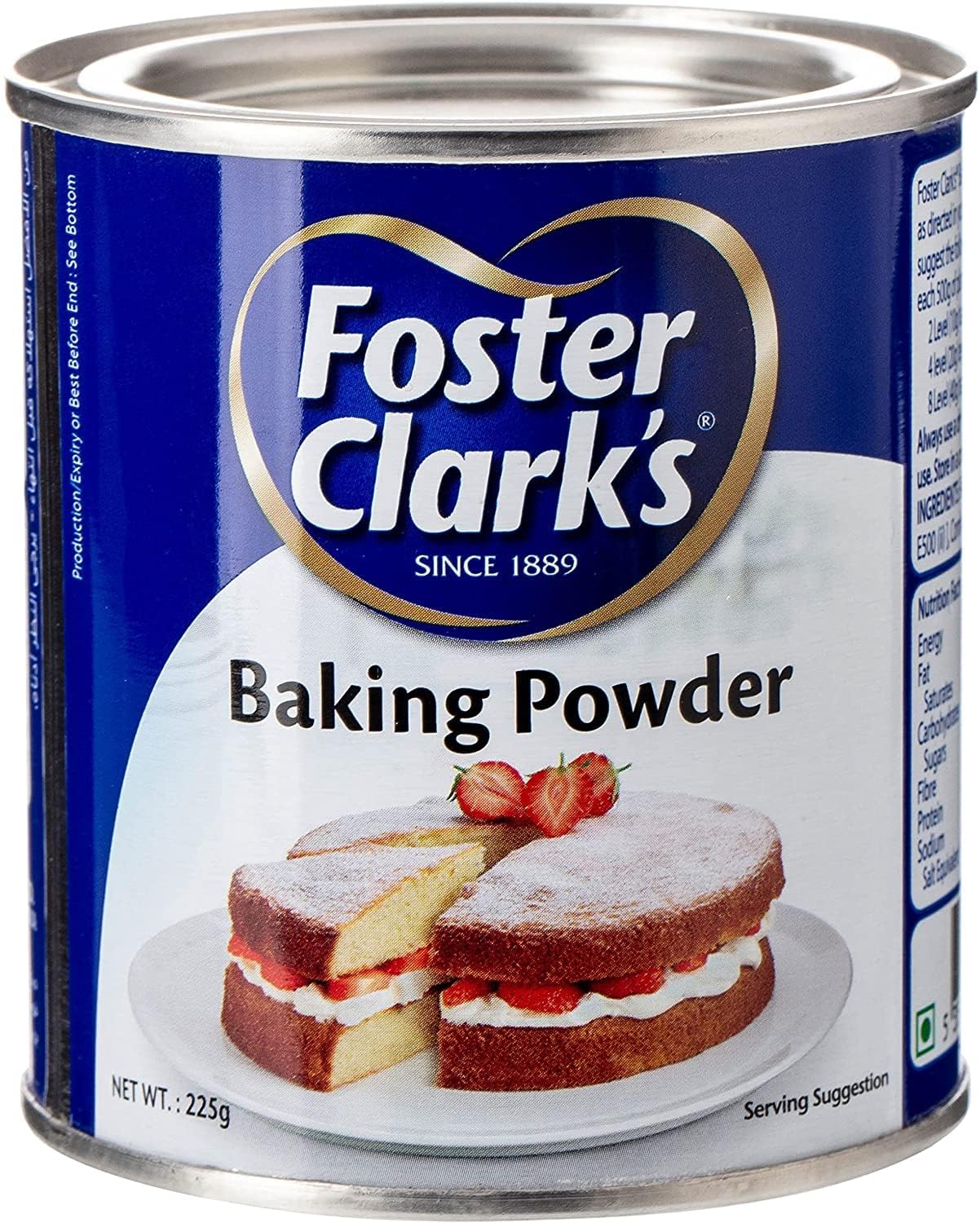 Foster Clarkのベーキングパウダー ケーキ、クッキー、パン、その他の焼き菓子に適しています 225gm