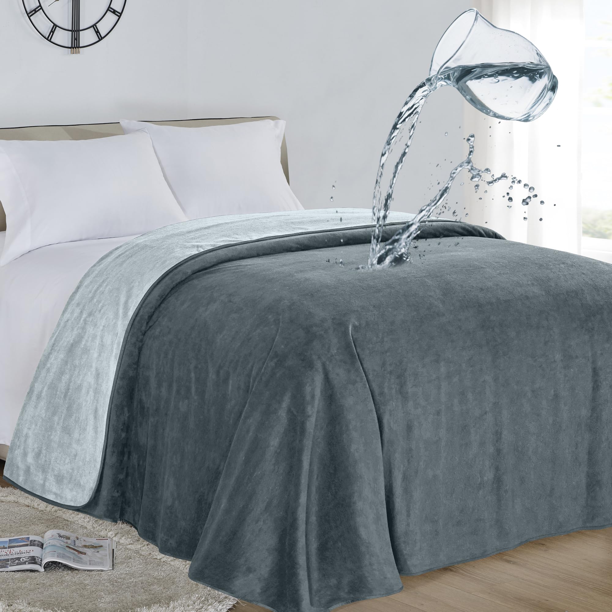 softan, coperta impermeabile al 100% a prova di perdite, per bambini, adulti, animali domestici, cani, gatti, protezione a 3 strati, per letto, divano,king size 230 x 230 cm