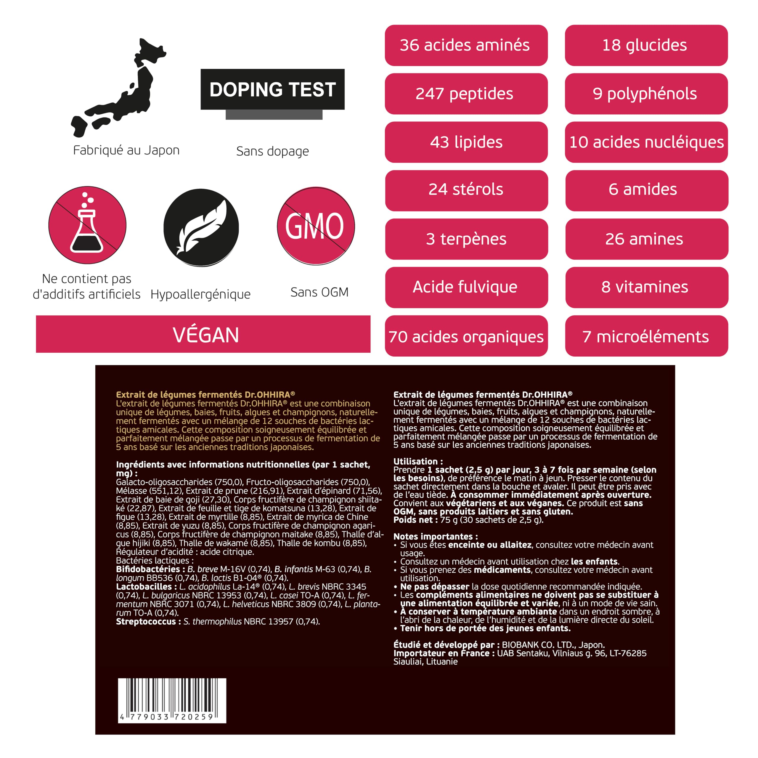 Fermented Vegetable Extract Intestinal Probióticos, 30 Sobres | Flora Intestinal, Suplemento, para la Salud, enzimas digestivas, Prebióticos, Postbióticos, Fermentado, Fermentación 5 Años