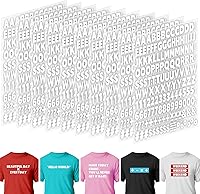 Vista 1 de 10 hojas 1660 piezas letras y números termoadhesivos para ropa, letras de vinilo termoadhesivas blancas de 1 pulgada con letras de transferencia