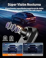 Vista 5 de WOLFBOX Cámara de espejo retrovisor 4K de 12 pulgadas con WiFi de 5.8 GHz y control de voz, cámara de espejo inteligente frontal y trasera, cámara