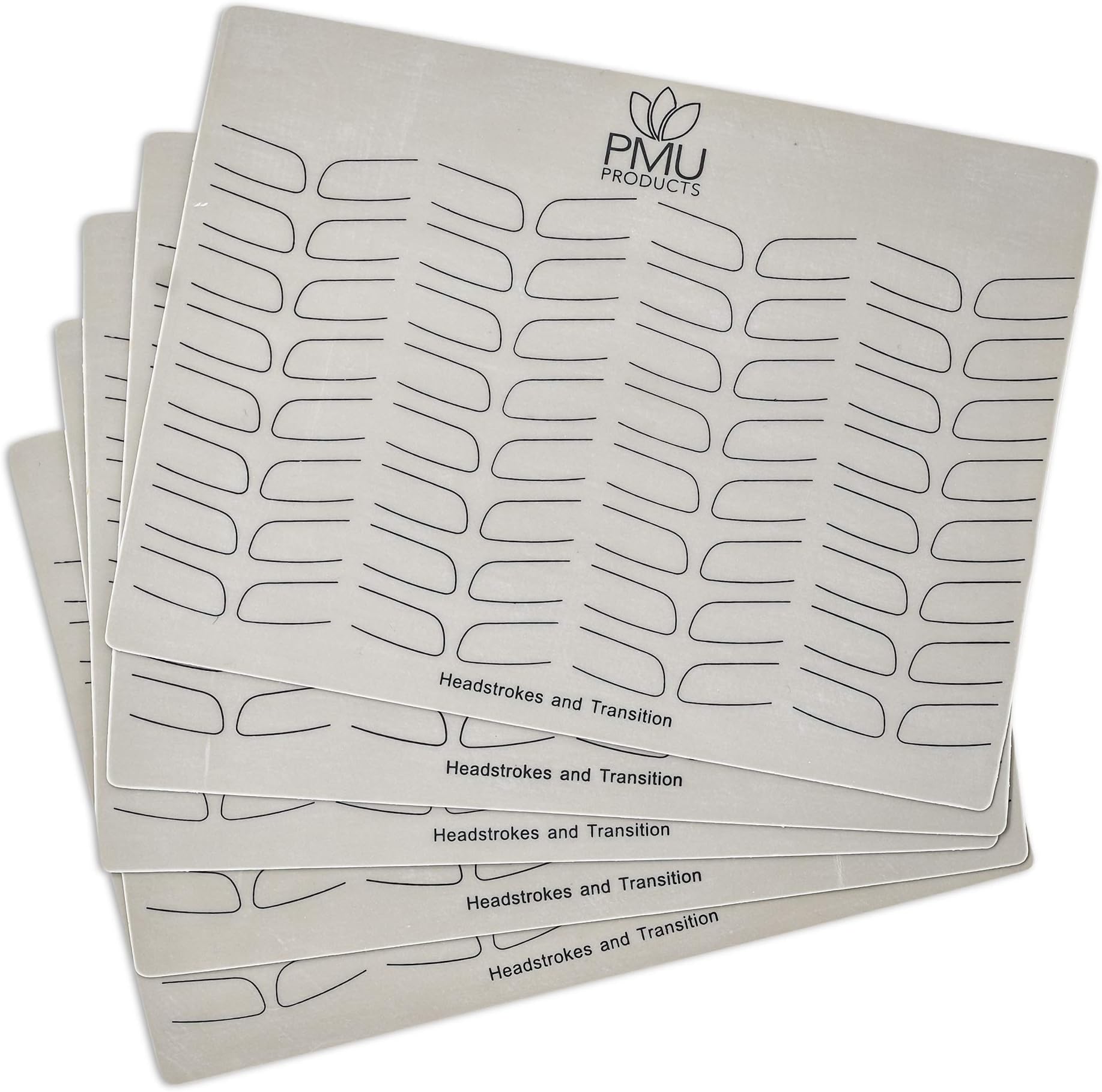 PMU Headstrokes & Transitions Pack for Level 1-3 | Microblading Practice Skin Double-Sided | Professional Realistic Hairstroke Tattoo Latex | Variety Eyebrow Designs For Cosmetic Tattooing (Black -5)