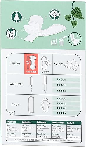 Miniatura 6 de Natracare Forro orgánico natural estilo tanga, fabricado con algodón orgánico certificado, pulpa de celulosa ecológica y almidón vegetal (1 paquete,