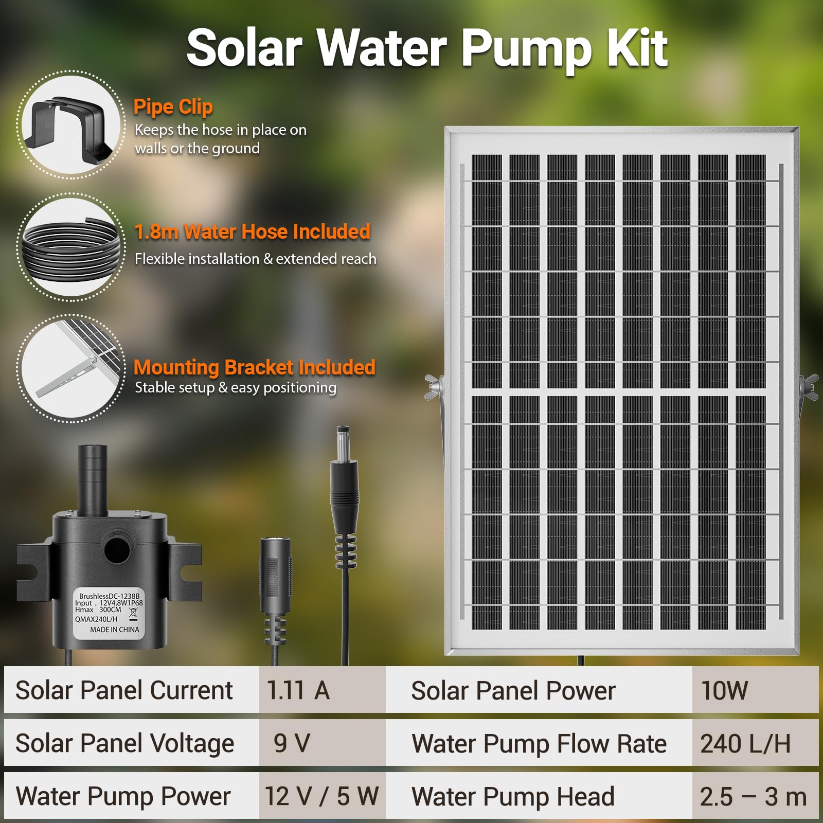 Bombas Solares De Fuente Solar Para Exteriores, Bomba De Estanque, 9V10W Bomba De OxíGeno Solar Para Estanques, Acuarios, Bombas De Aire Para Estanque De OxíGeno
