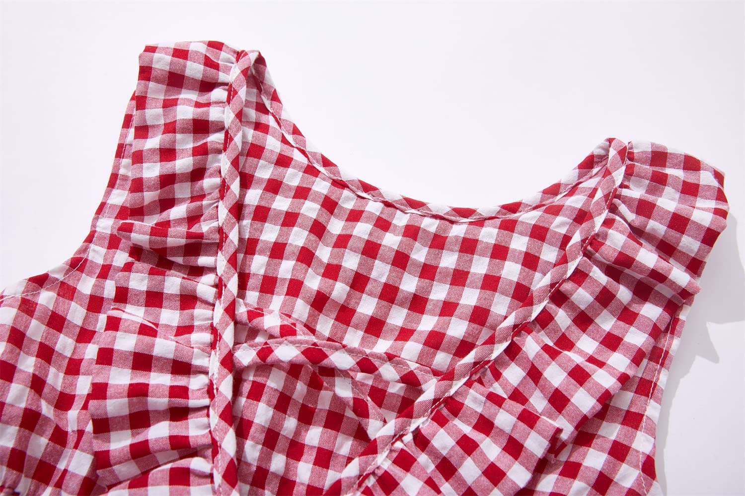 Robe décontractée en coton et lin pour petite fille - Manches flottantes - Double volants