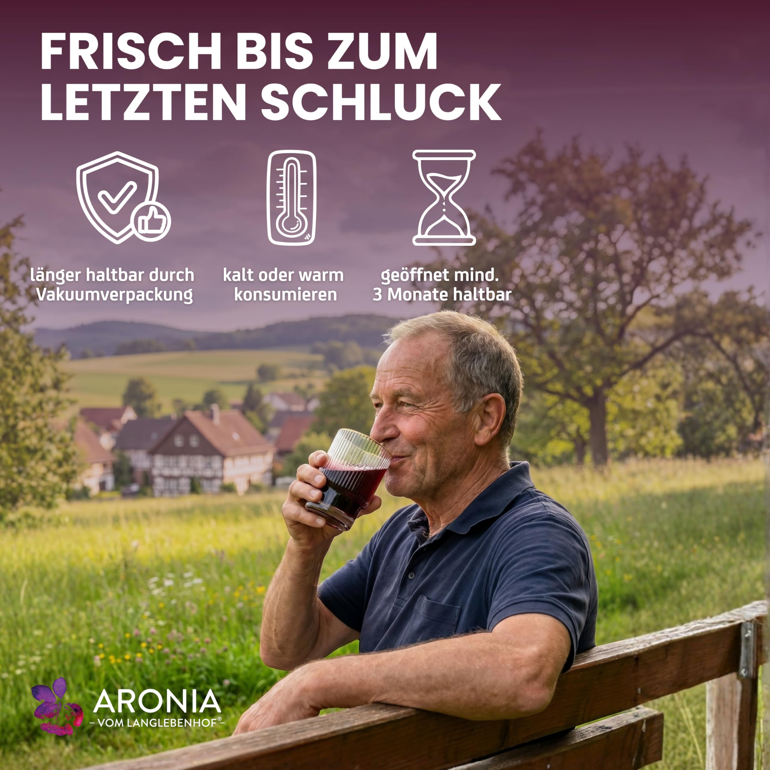 anglebenhof Aronia Direktsaft, Muttersaft, [100% Demeter und Bio] 3 Liter Box, Der Milde" Aroniasaft für Ernährungsbewusste, Aroniasaft aus Deutschland, Aronia Beeren Saft-sehr lange haltbar (2 x 3 L)