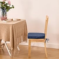 Vista 7 de IPYNBAP Cojines para sillas de comedor con lazos y funda extraíble, cojines para sillas de comedor y cocina con parte inferior antideslizante