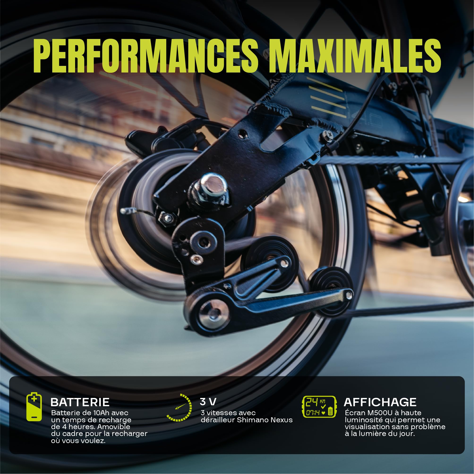 Flebi Supra 4.0 Vélo Électrique Pliable 16" | Autonomie 70 km | Batterie Amovible 10,4Ah/374Wh | 3 Vitesses | E-Bike Urbain Unisexe Compact et Léger Femme/Homme
