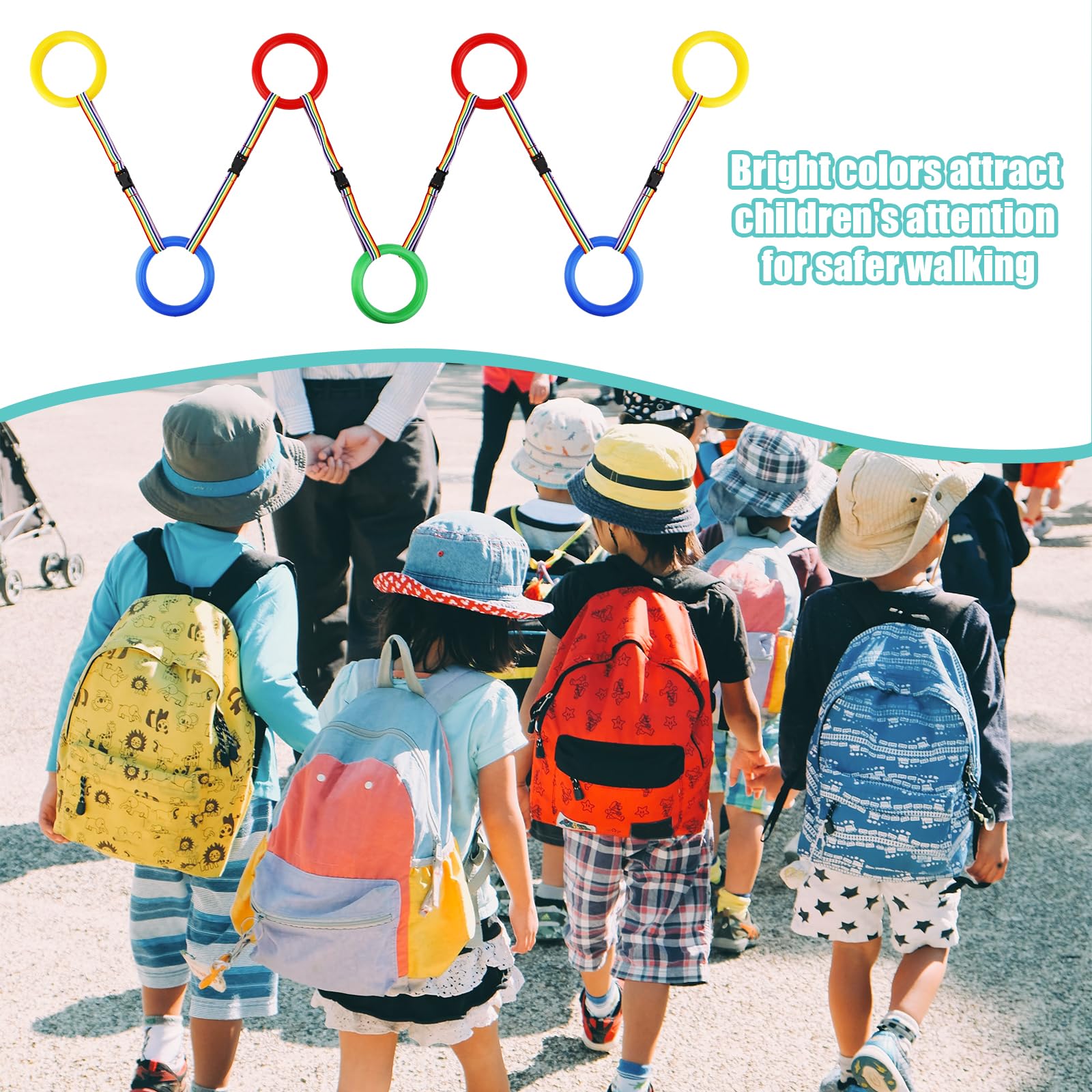 12pcs Toddlers Walking Ropes, Children Detachable Transition Rope Preschool Walking Rope Kids Walking Rope Line for Preschool Daycare Kindergarten Class School Kids Outdoor Supplies - Image 5